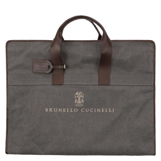 26SS 브루넬로 쿠치넬리 카프스킨 슈트 케이스 MWN4CU390 DARK GREY
