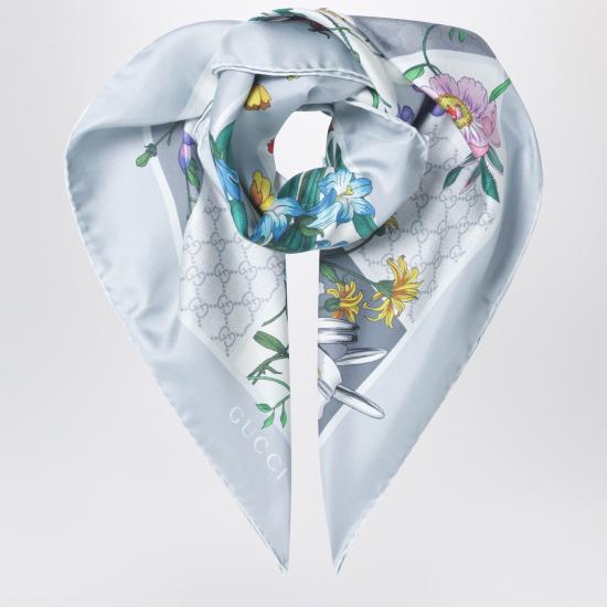 26SS 구찌 프린트 실크 트윌 까레 8501073G001 Grey