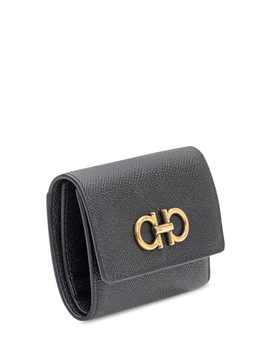 26SS 살바토레 페라가모 간치니 3폴드 반지갑  220862 779894 Black - SALVATORE FERRAGAMO