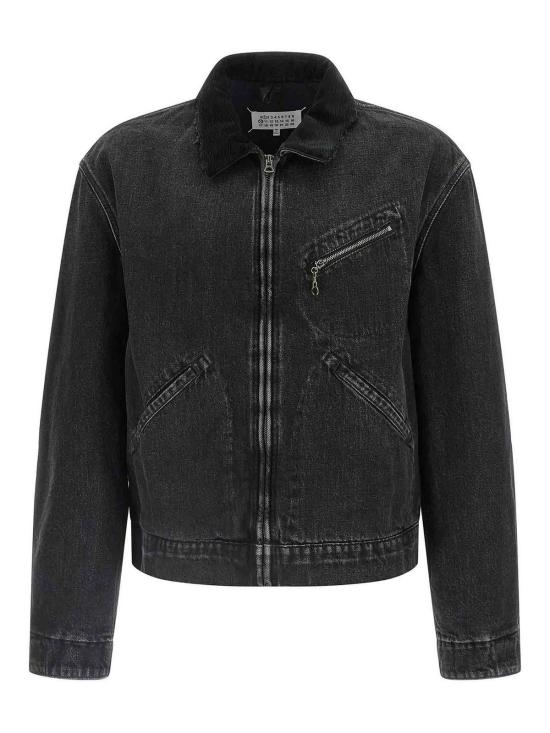 25FW 마르지엘라 리브드 칼라 데님 자켓 S50AM0650M30040961 Black