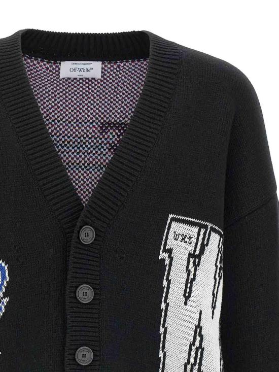 26FW 오프화이트 글라이드 다이아그 가디건 OMHB019F25KNI0021001 - OFF WHITE