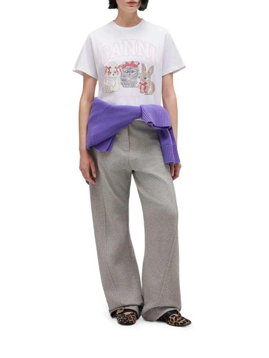 26SS 가니 애니멀 프린트 티셔츠 A1050029151 White - GANNI