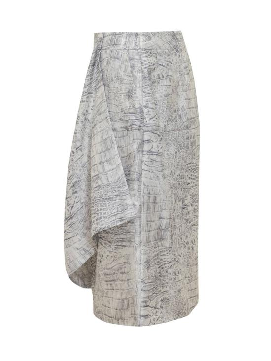 26SS 살바토레 페라가모 미디 스커트 13I043 791405 GREY - SALVATORE FERRAGAMO