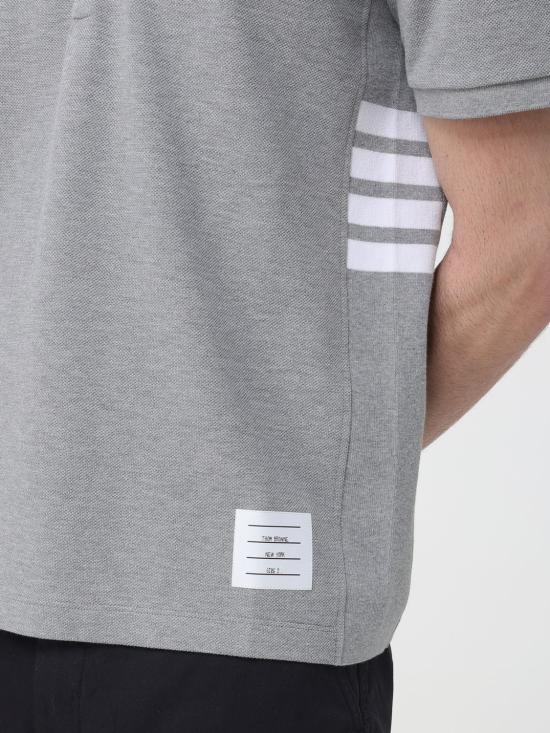 26SS 톰브라운 클래식 피케 4바 숏슬리브 폴로 티셔츠 MJP110P00050 055 Grey - THOM BROWNE