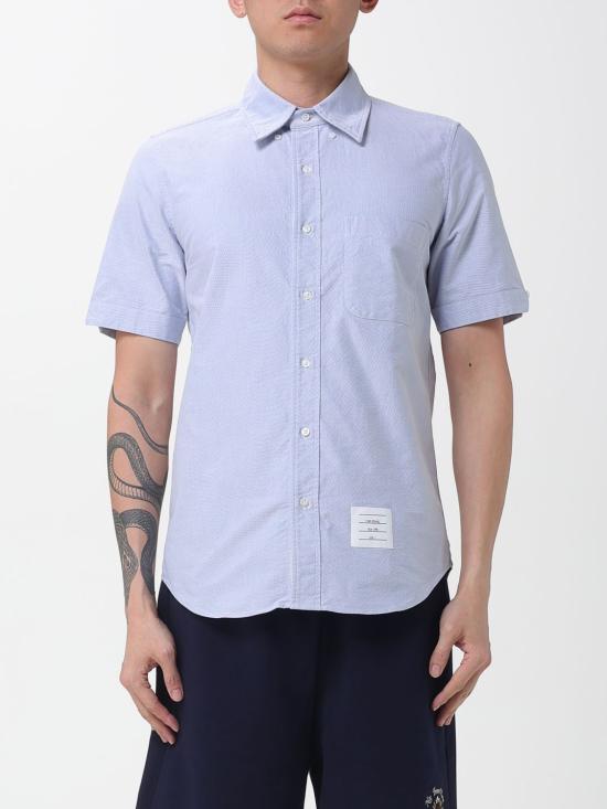 26SS 톰브라운 옥스포드 숏 슬리브 셔츠 MWS239EF0313 480 Gnawed Blue