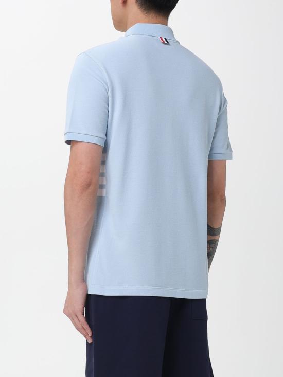 26SS 톰브라운 클래식 피케 4바 숏슬리브 폴로 티셔츠 MJP110P00050 480 Gnawed Blue - THOM BROWNE