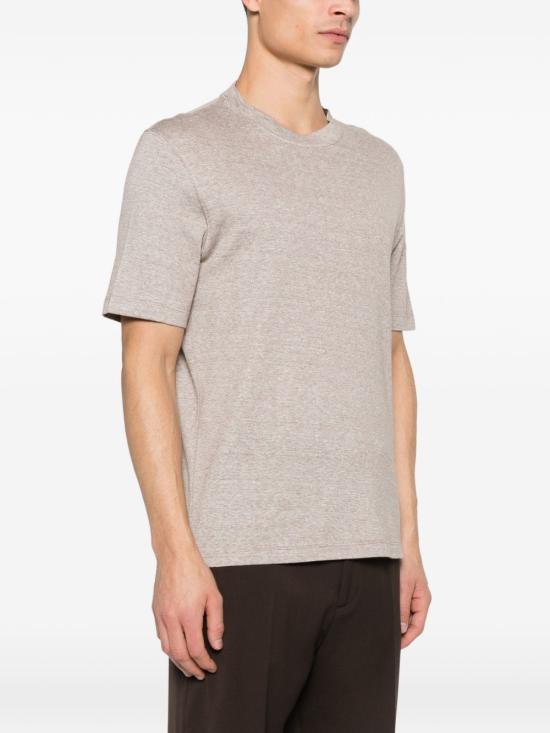 26SS 브루넬로 쿠치넬리 반팔 티셔츠 MW8351308 C415 Brown - BRUNELLO CUCINELLI