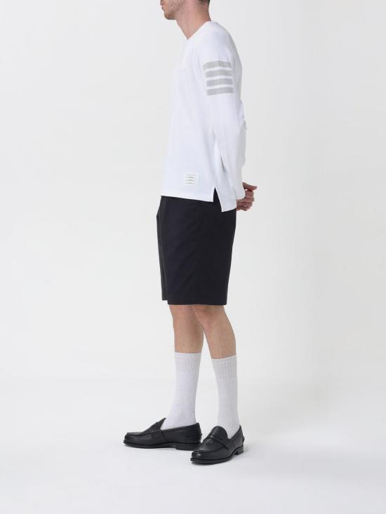 26SS 톰브라운 밀라노 코튼 4바 롱슬리브 티 MJS245A07323 100 White - THOM BROWNE