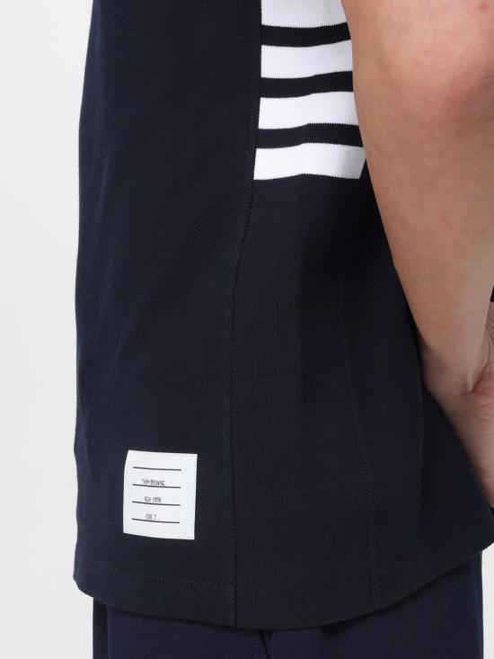 26SS 톰브라운 폴로 티셔츠 MJP110P00050 415 Navy - THOM BROWNE