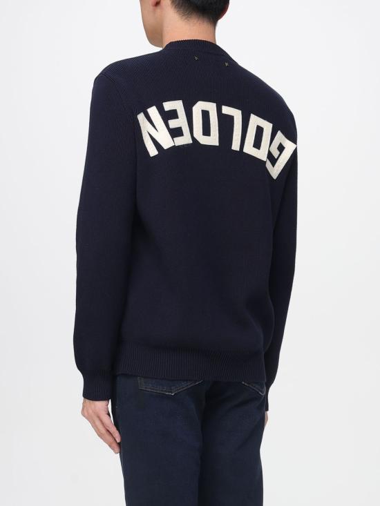 26SS 골든구스 로고 코튼 라운드넥 스웨터 GMP00841P000662 50486 Blue - GOLDEN GOOSE