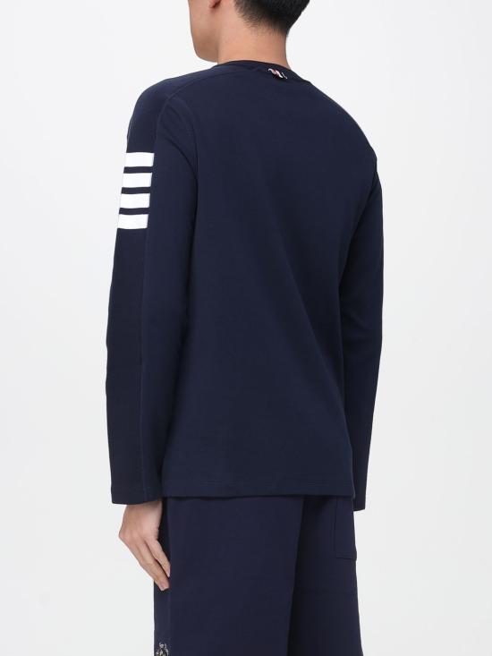 26SS 톰브라운 밀라노 코튼 4바 롱슬리브 티 MJS245A07323 415 Blue - THOM BROWNE