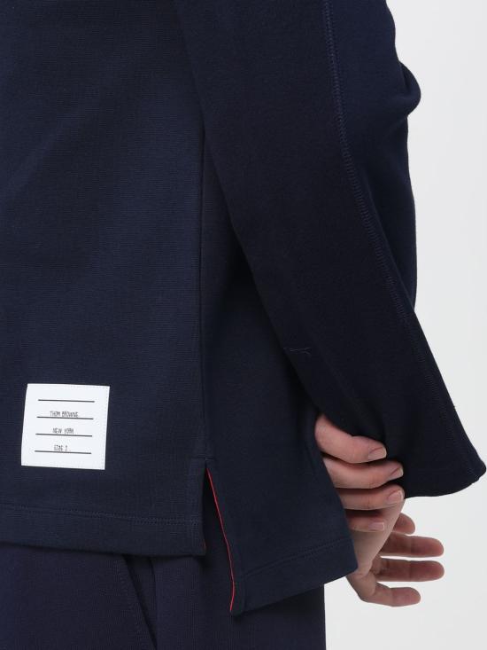 26SS 톰브라운 밀라노 코튼 4바 롱슬리브 티 MJS245A07323 415 Blue - THOM BROWNE