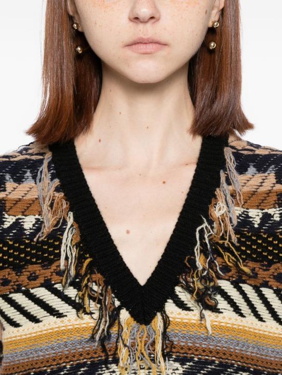 26SS 셀린느 자카드 캐시미어 탑 RY0LU0V65 19BD - CELINE