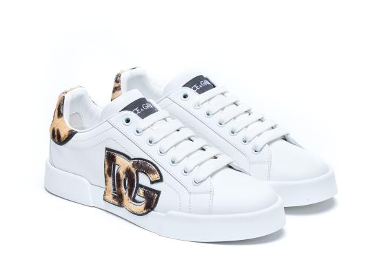 26SS 돌체앤가바나 포르토피노 라이트 스트로벨 레더 스니커즈 CK2395 A02258S543 White - DOLCE & GABBANA
