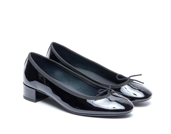 26SS 레페토 까미유 곰므 미들 힐 발레리나 V080VLUX 410 Black - REPETTO