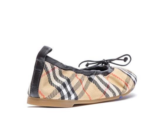 26SS 버버리 체크 레더 폰 발레리나 8121103 B9368 Beige - BURBERRY