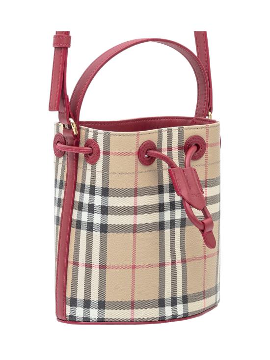 26SS 버버리 미니 체크 버킷백 8116284 B9724 VNTG CHK RUBY - BURBERRY