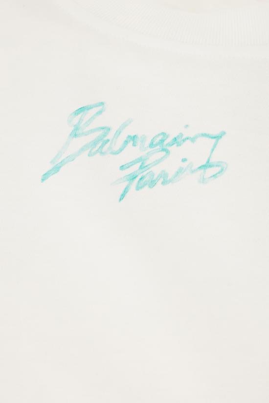 26SS 발망 반팔 티셔츠 GF1EE005BD40 GXF BLANC VERT PALE - BALMAIN