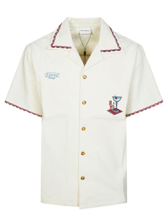 26SS 드롤드무슈 반팔 셔츠 JSH227CO215 OW BIANCO