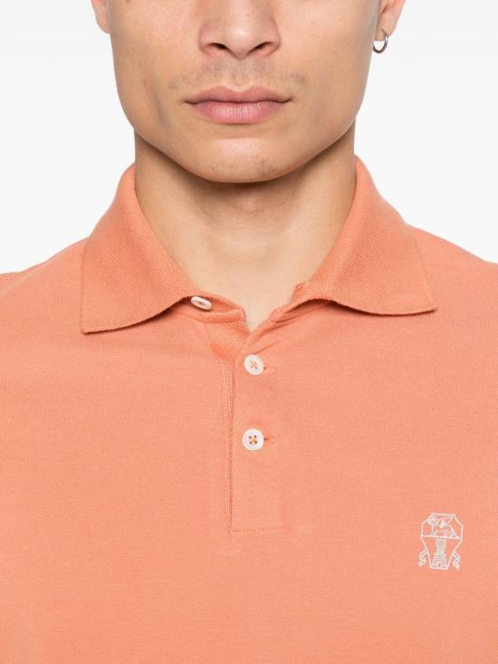 26SS 브루넬로 쿠치넬리 폴로 티셔츠 ME8548788 CBG36 Orange - BRUNELLO CUCINELLI