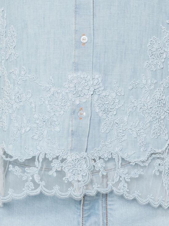 26SS 에르마노 설비노 셔츠 D482K365AP TZD44115 Clear Blue - ERMANNO SCERVINO