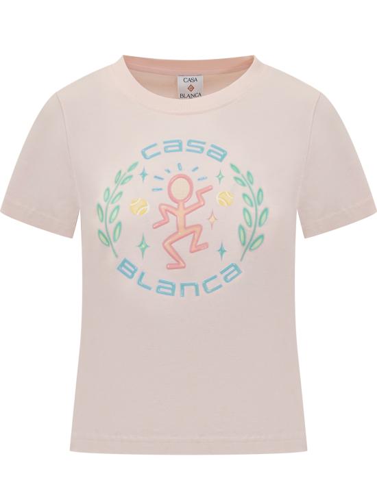 26SS 카사블랑카 반팔 티셔츠 WSP26JTS020 02 ROSA CHIARO