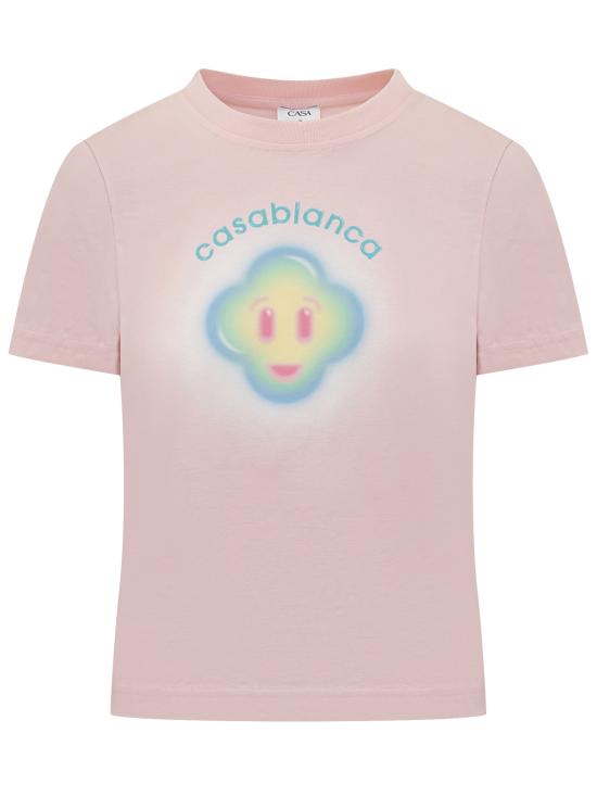 26SS 카사블랑카 반팔 티셔츠 WSP26JTS020 01 ROSA CHIARO
