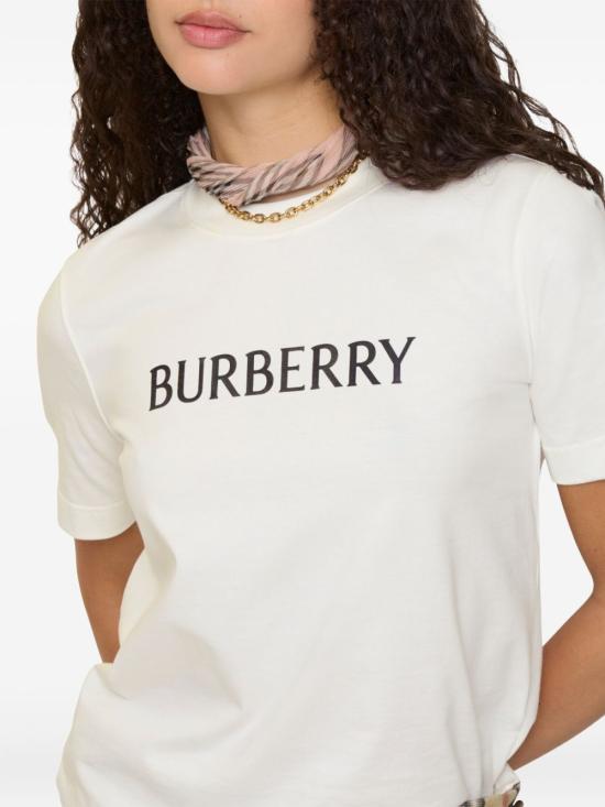 26SS 버버리 로고 코튼 티셔츠 8118978 B7078 White - BURBERRY