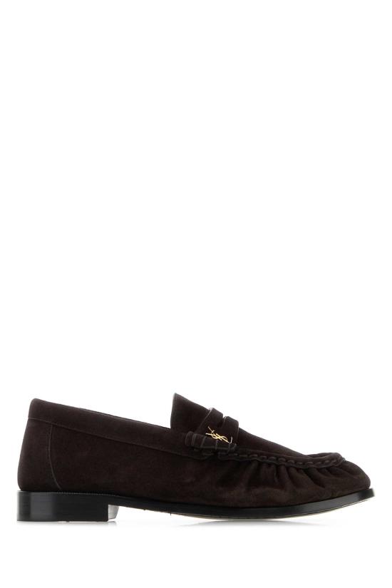26FW 생로랑 레 로퍼 카산드라 스웨이드 페니 로퍼 8189082W5AA 6023 Brown