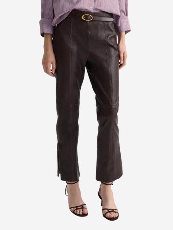  티더블유피 크롭 팬츠 타운십 로건 가죽 바지 - TWP