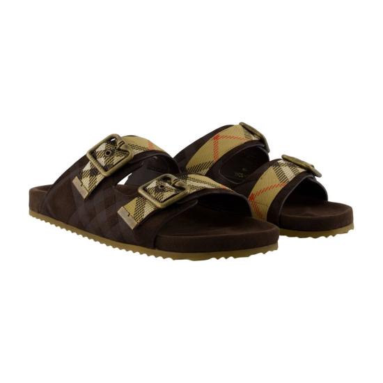 26SS 버버리 더블 버클 체크 샌들 8118887 C1170 multicolor - BURBERRY