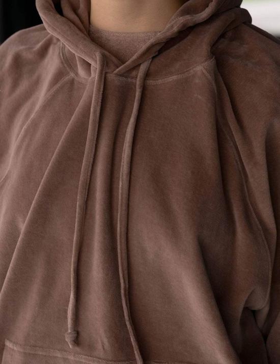  베이스레인지 스웨터 Baserange 림 라글란 후디 Tecto 브라운 - BASERANGE