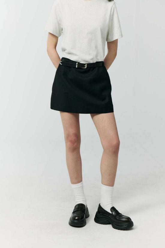  던스트 숏 스커트 마이크로 미니 스커트 블랙