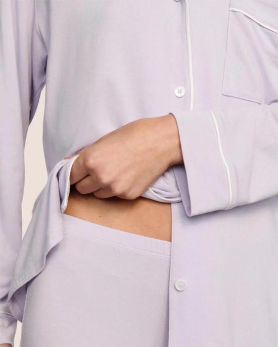  에버제이 라운지 웨어 지젤 롱 잠옷 세트 시슬/아이보리 - EBERJEY