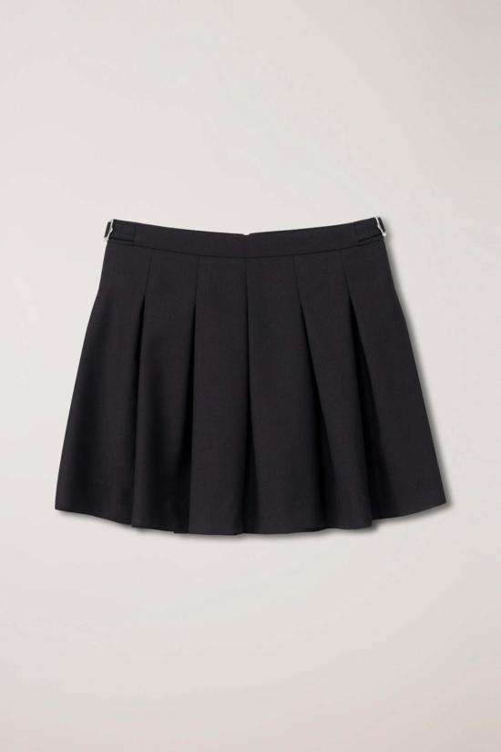  던스트 숏 스커트 미니 플리츠 스커트 블랙 - DUNST