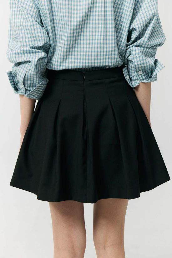  던스트 숏 스커트 미니 플리츠 스커트 블랙 - DUNST