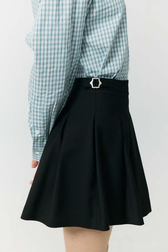  던스트 숏 스커트 미니 플리츠 스커트 블랙 - DUNST