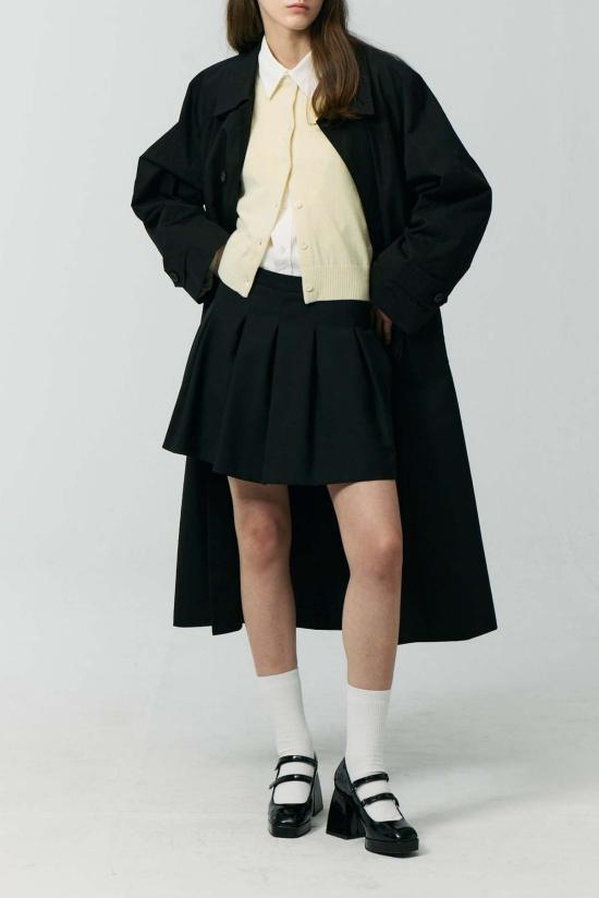  던스트 숏 스커트 미니 플리츠 스커트 블랙 - DUNST