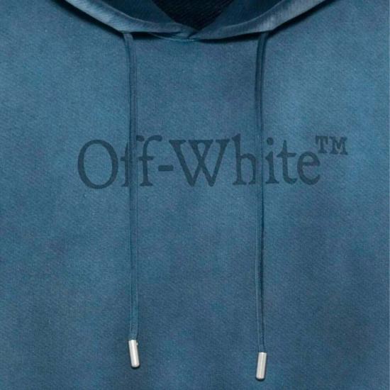  오프화이트 긴팔 티셔츠 오프 화이트 런드리 스케이트 후디 빈티지 다크 사파이어 - OFF WHITE