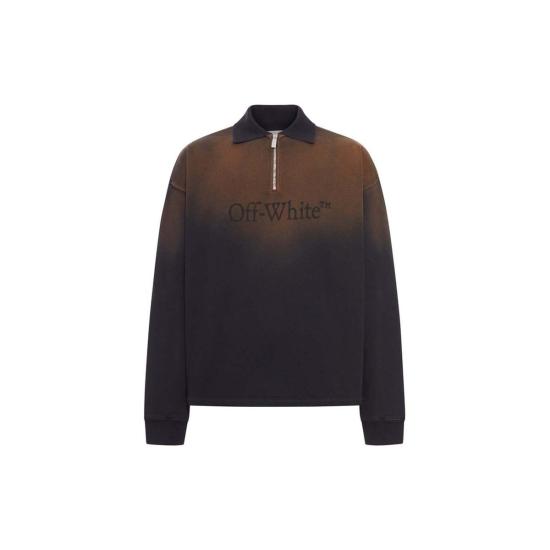  오프화이트 긴팔 티셔츠 런드리 플리스 긴팔 폴로 스웨트셔츠 더티 블랙/더티 브라운