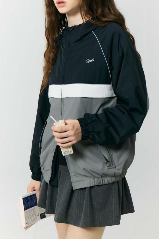  던스트 숏 스커트 미니 플리츠 스커트 그레이 스트라이프 - DUNST