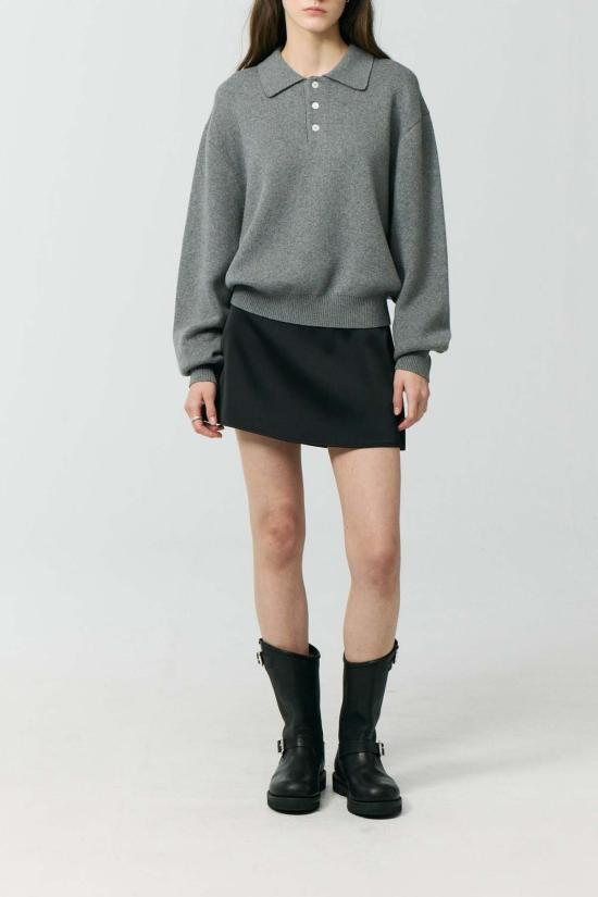  던스트 숏 스커트 새틴 미니 스커트 블랙 - DUNST