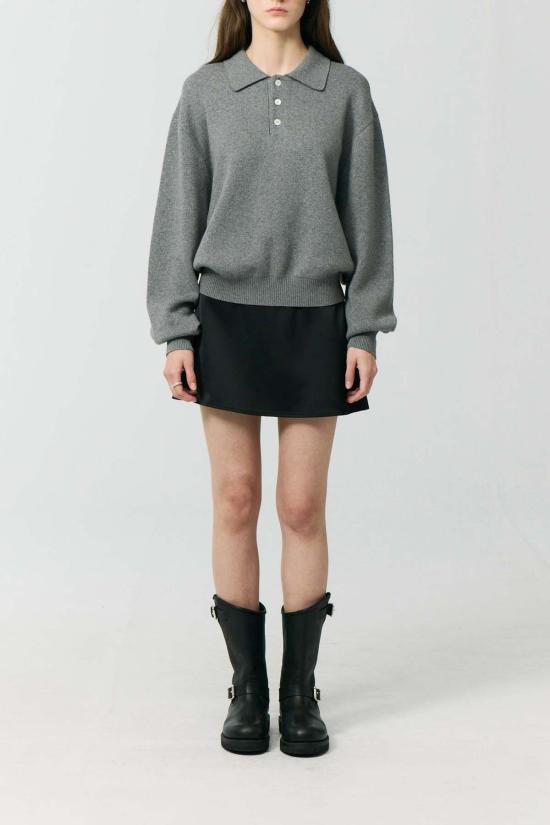  던스트 숏 스커트 새틴 미니 스커트 블랙 - DUNST