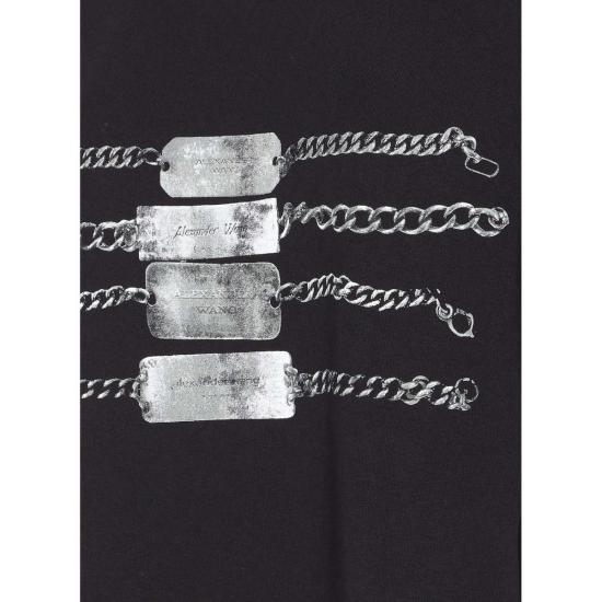  알렉산더 왕 반팔 티셔츠 체인 그래픽  블랙 - ALEXANDER WANG