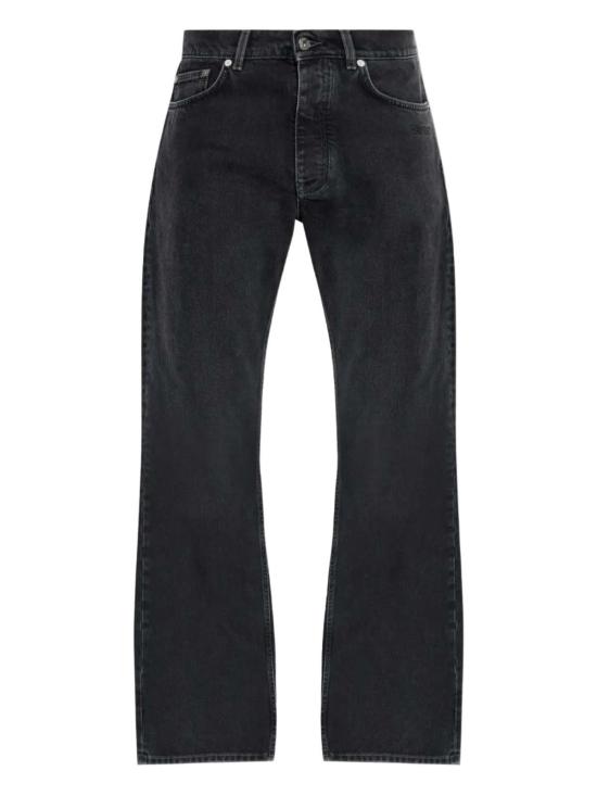  오프화이트 데님 팬츠 스크립트 로고 90년대 스케이트 진 빈티지 블랙