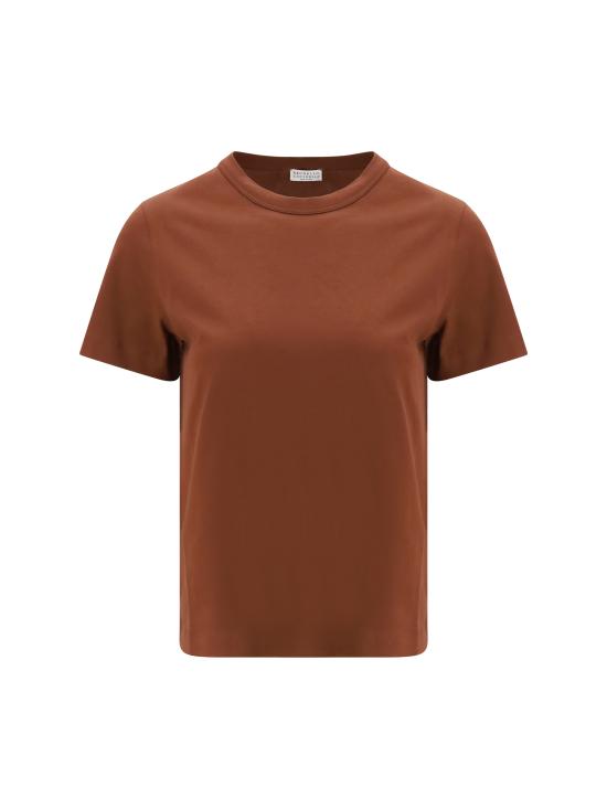 26SS 브루넬로 쿠치넬리 코튼 티셔츠 M0T81BI100 C9092 BROWN