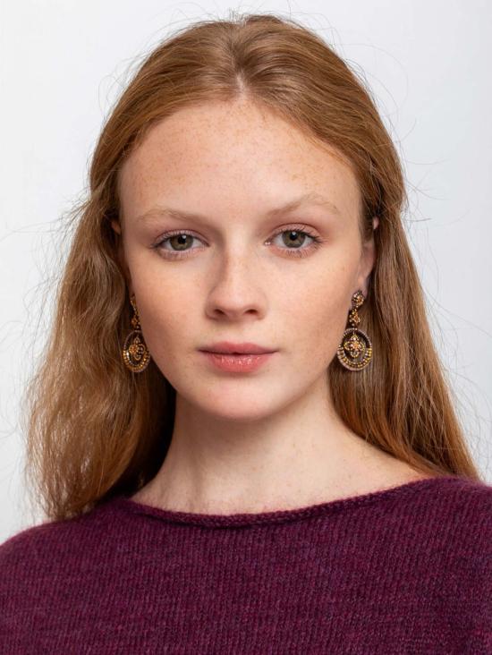  Miguel Ases 이어링 미겔 아세스 꽃 장식 원형 포스트 귀걸이 - OTHER BRANDS