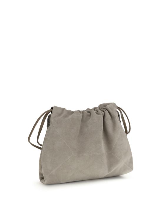 26SS 브루넬로 쿠치넬리 스웨이드 BC 듀오 파우치 백 MBDLD2808 C5859 GREY - BRUNELLO CUCINELLI