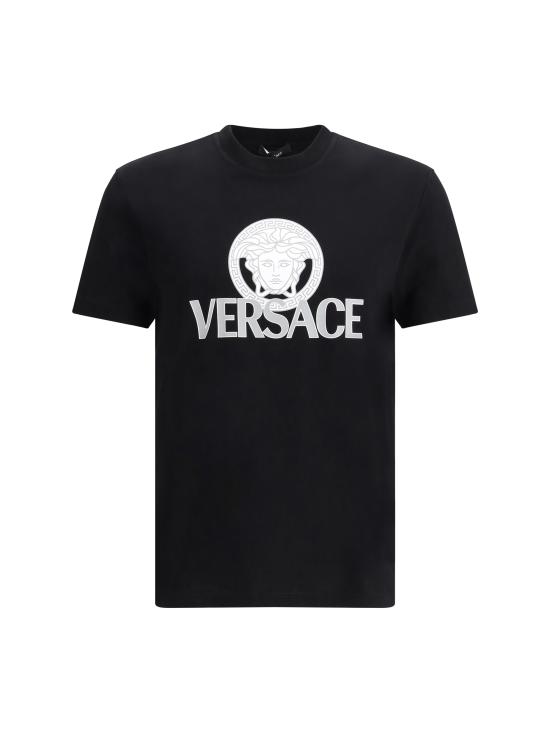 26SS 베르사체 반팔 티셔츠 10142261A10088 1B000 BLACK