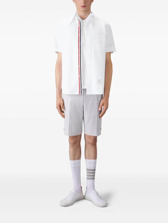 26SS 톰브라운 클래식 피케 4바 숏슬리브 폴로 티셔츠 MJP110P00050100 White - THOM BROWNE
